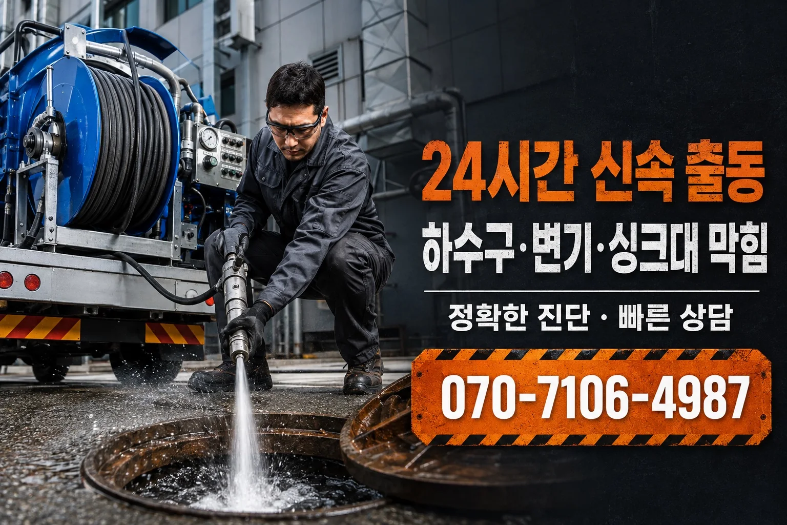 새마루배관 산업용 하수구 고압세척 서비스 안내